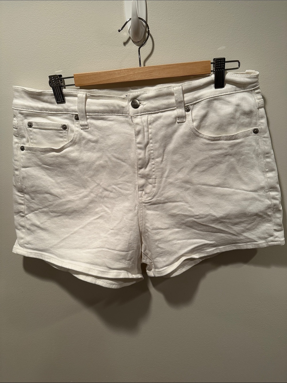 J. Crew White Denim Short Shorts